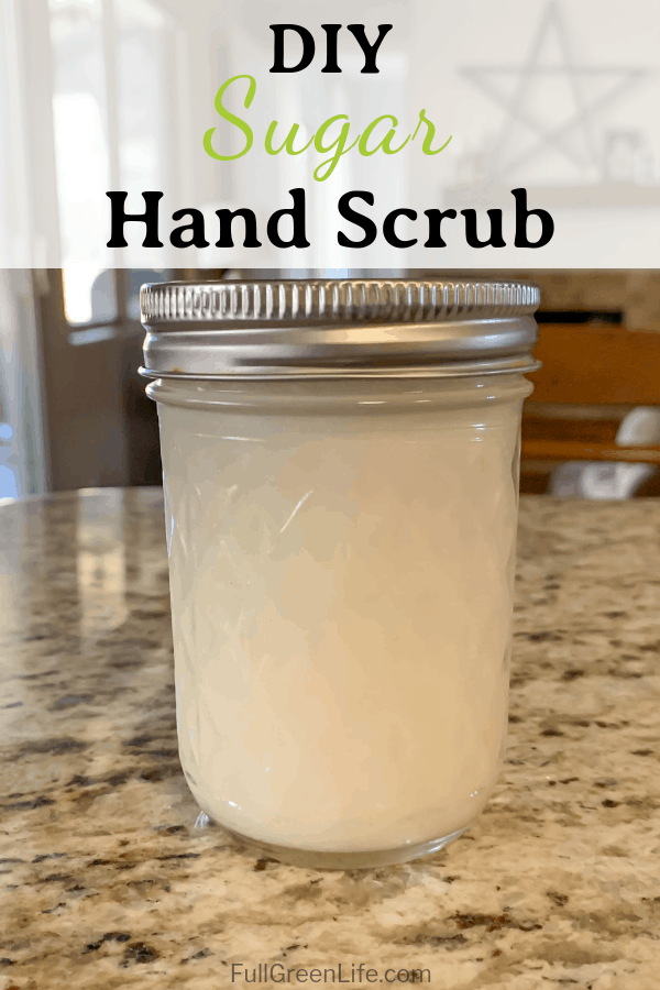 Sugar Hand Scrub in a glass jelly jar