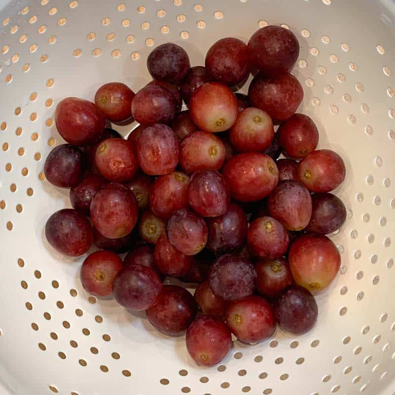 red grapes after they've been rinsed with plain water