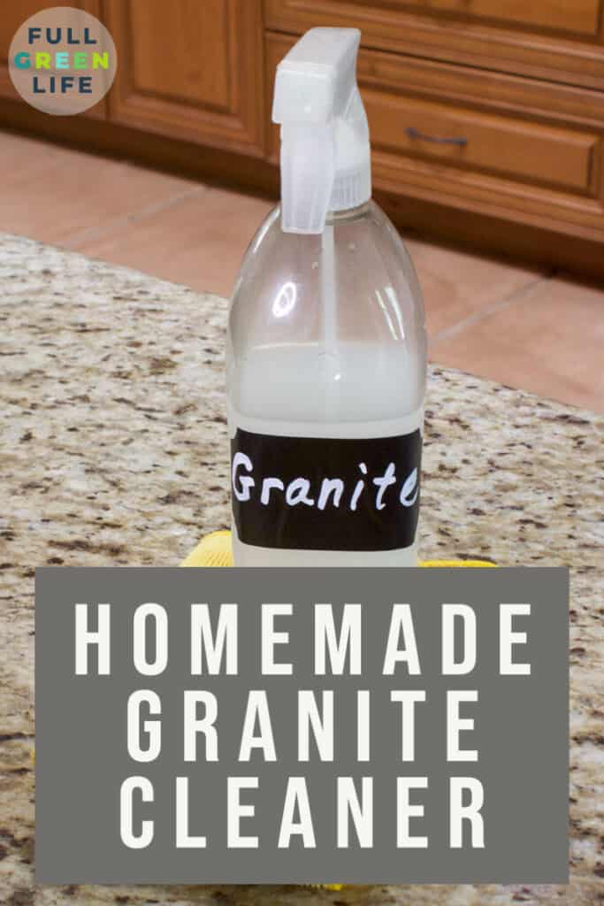 pinnable image for Homemade Granite Spray-image of spray bottle labeled "granite"